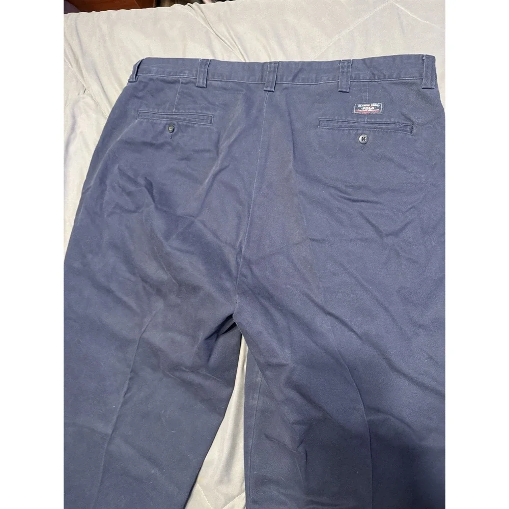 Vintage Polo Ralph Lauren Philip Pant‎ Classic Chino Navy Blue 38x30 (38x31)
